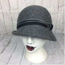 Nordstrom Mujer&apos;s Vintage Style 100% Wool Cloche Bucket Bell Gray Made in Italy  eb-18836046